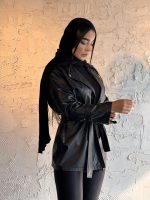 کت چرم کوتاه بلک استایل رنگ مشکی کد۱۲ - تصویر 3